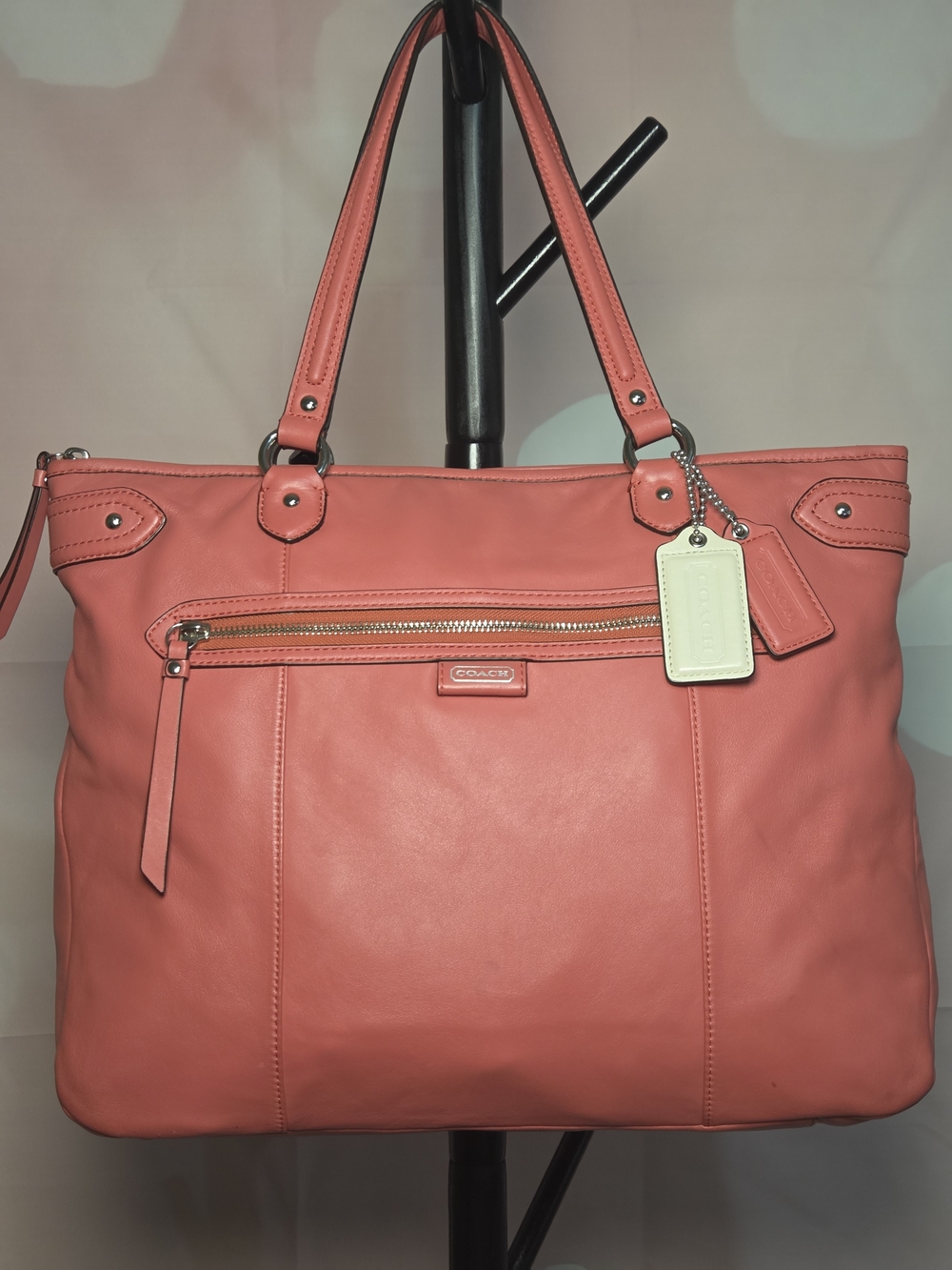 Coach DAISY EMMA Leather Tote In Coral EXCELLENT CONDITION! Y2K